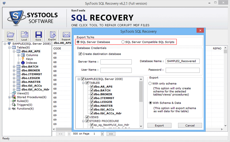 Export MDF file on SQL Server
