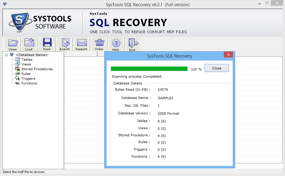 Scan SQL MDF Database File
