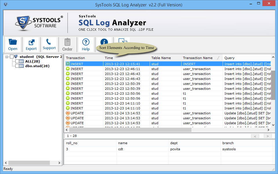 Sort Elements According to Time