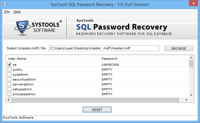 Пароли SQL. "SQL Server password Changer" Registration Key. Логин и пароль MSSQL. Recovery Tool.